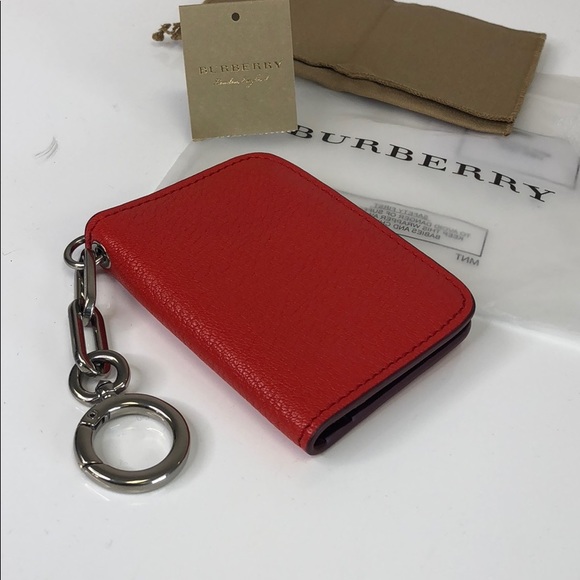Burberry Link Detail Leather ID Card Case Charm - Picture 2 of 6